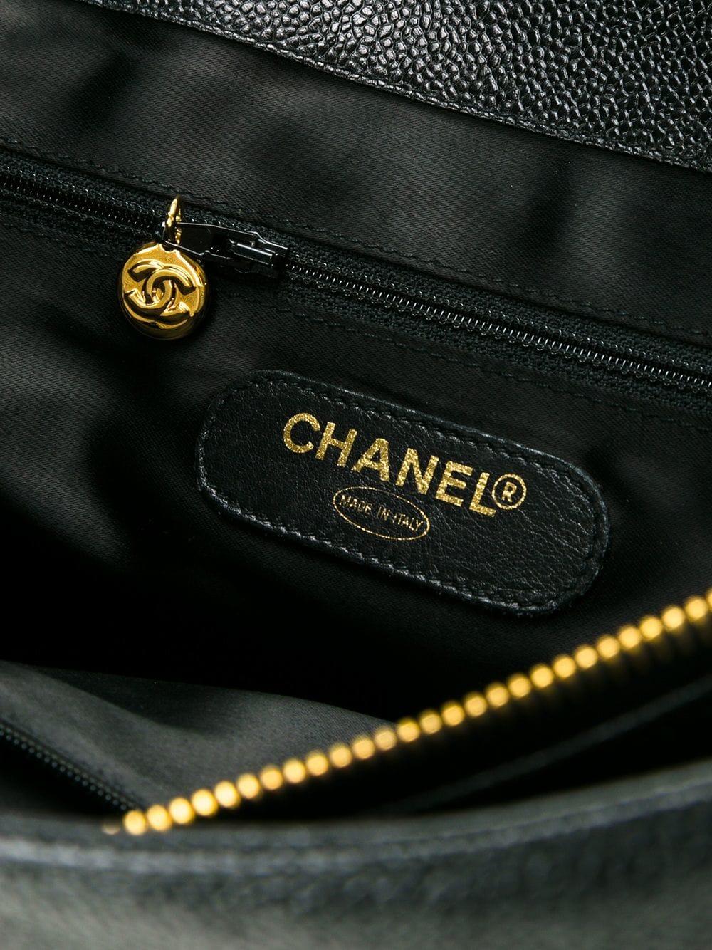 Chanel Black Caviar Leather Large Overnight Weekender Travel Tote Shoulder Bag 2