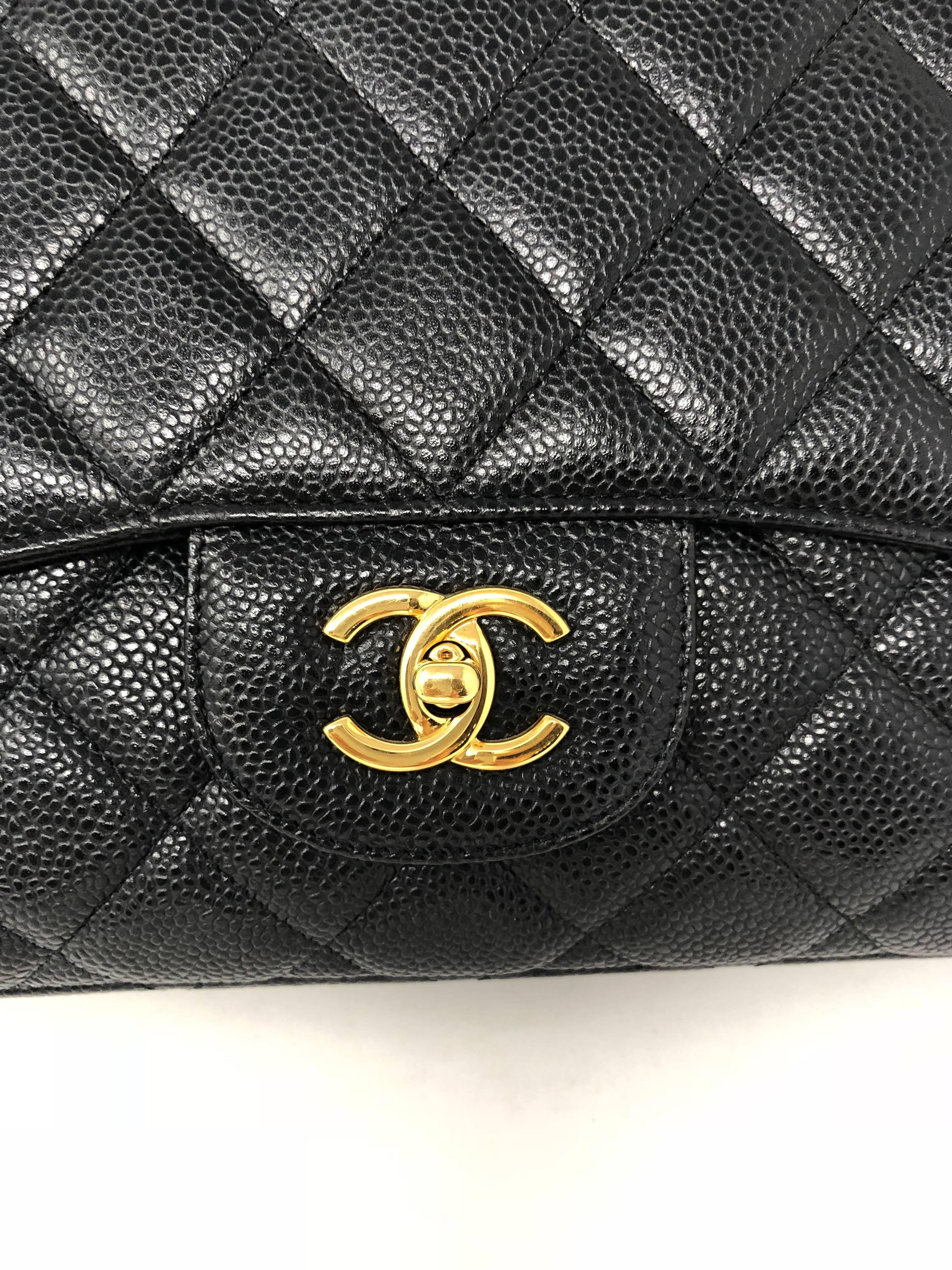 Chanel Black Caviar Leather Maxi Bag  5