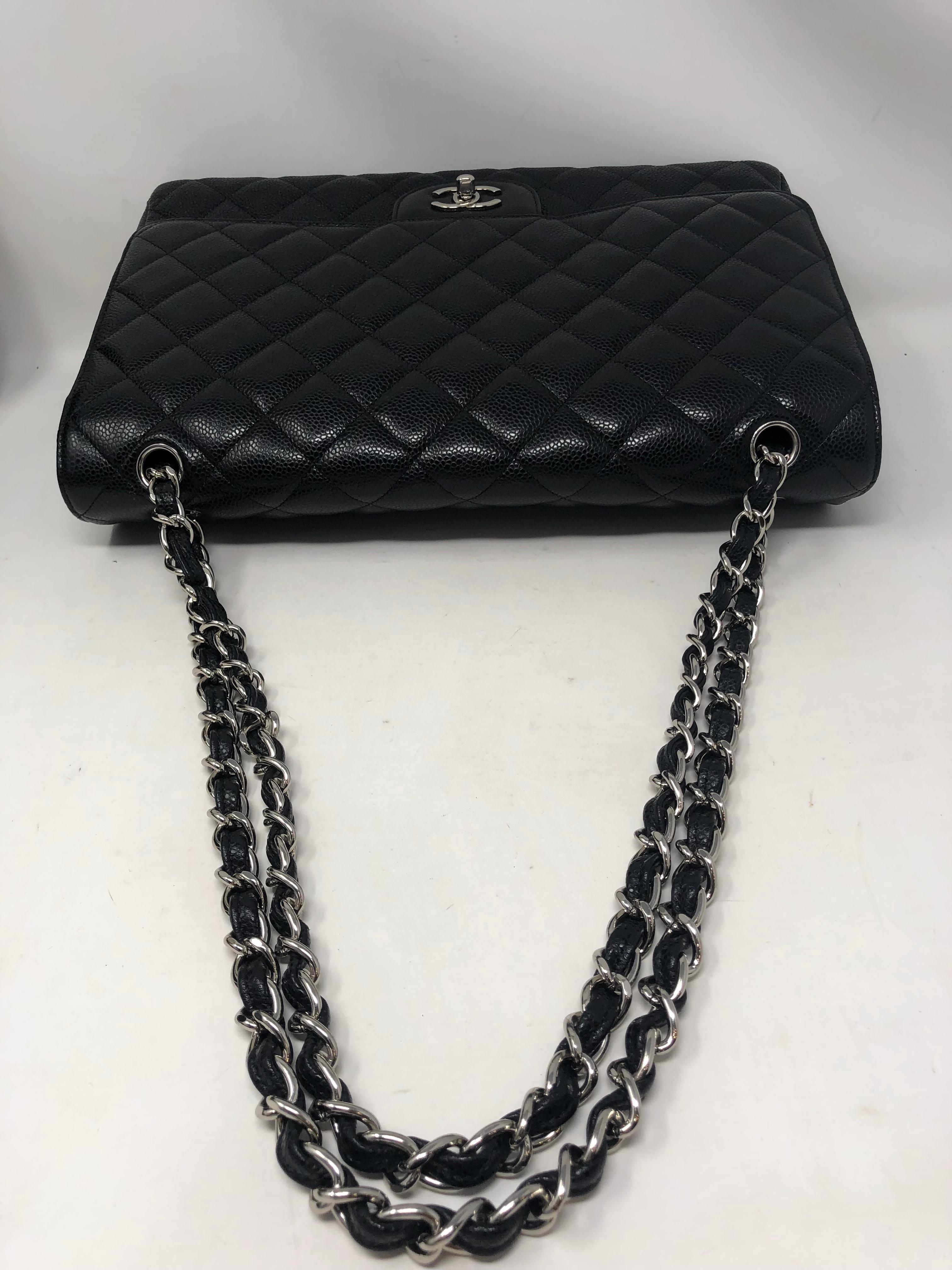 Chanel Black Caviar Leather Maxi Bag 1