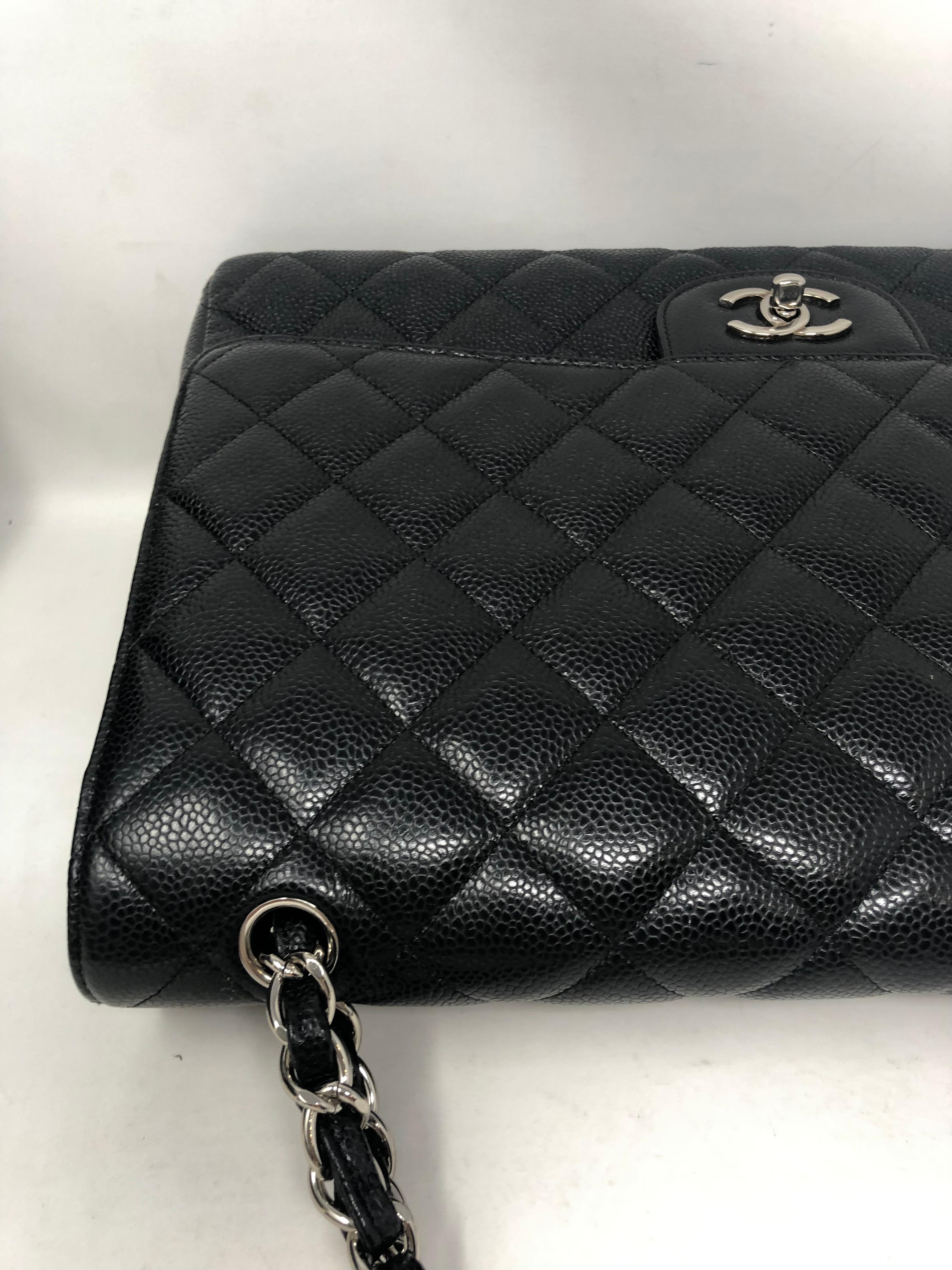 Chanel Black Caviar Leather Maxi Bag 2