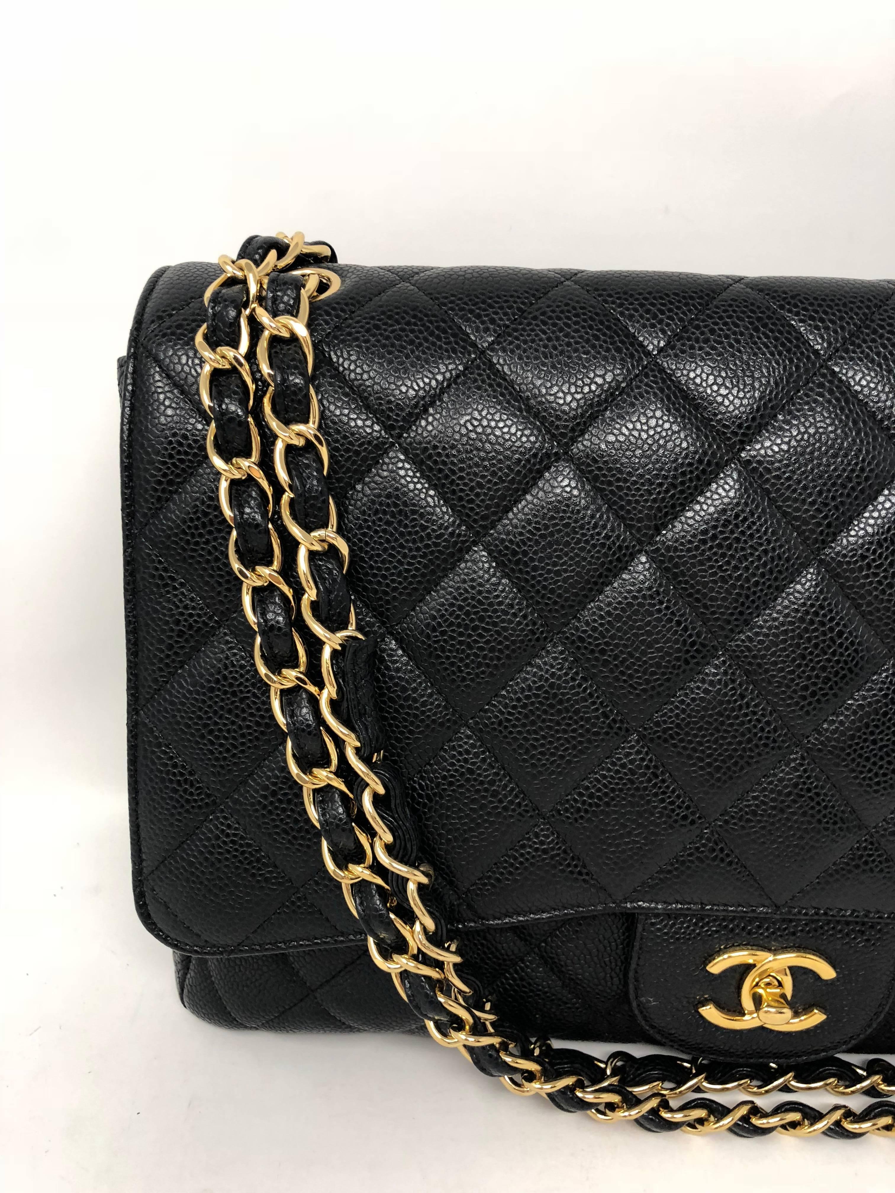 Chanel Black Caviar Leather Maxi Bag  1