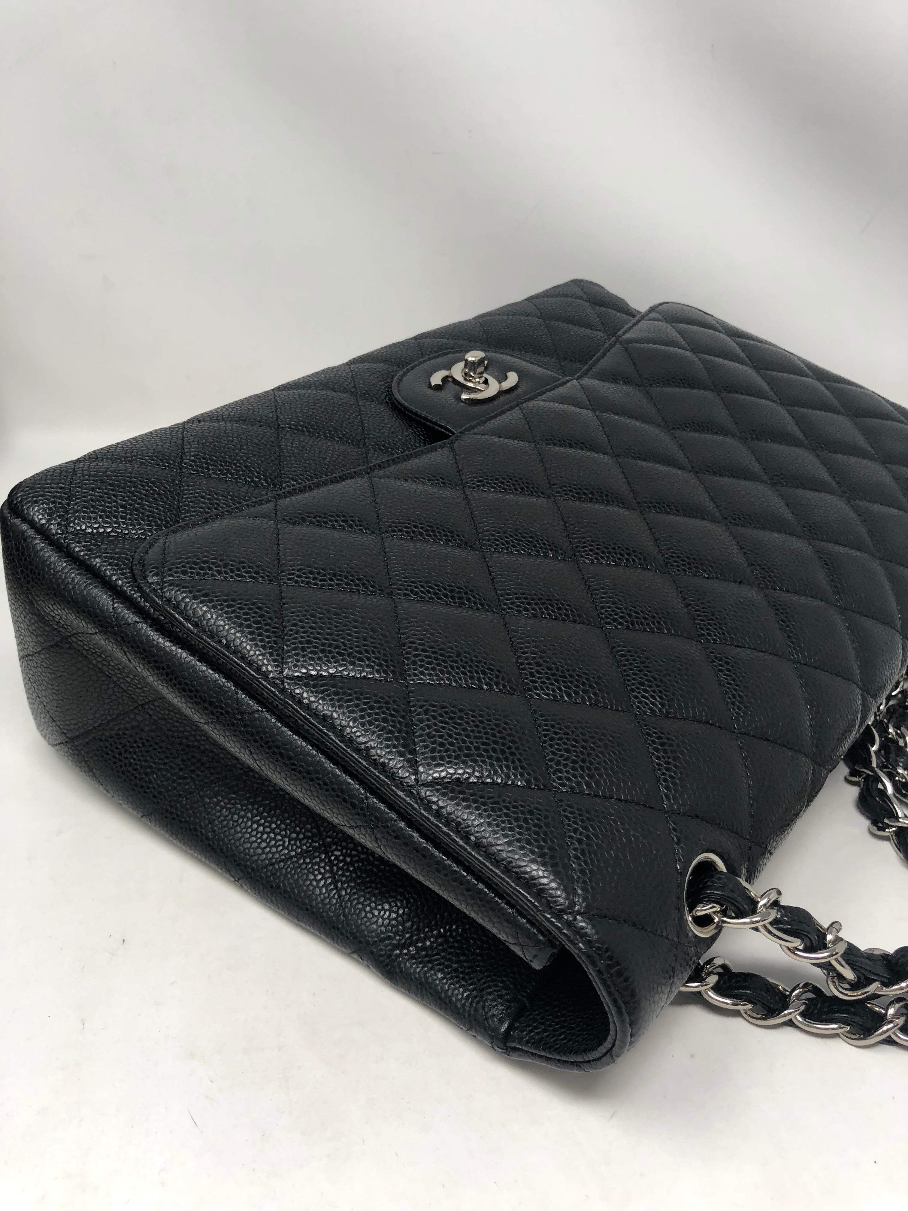 Chanel Black Caviar Leather Maxi Bag 3