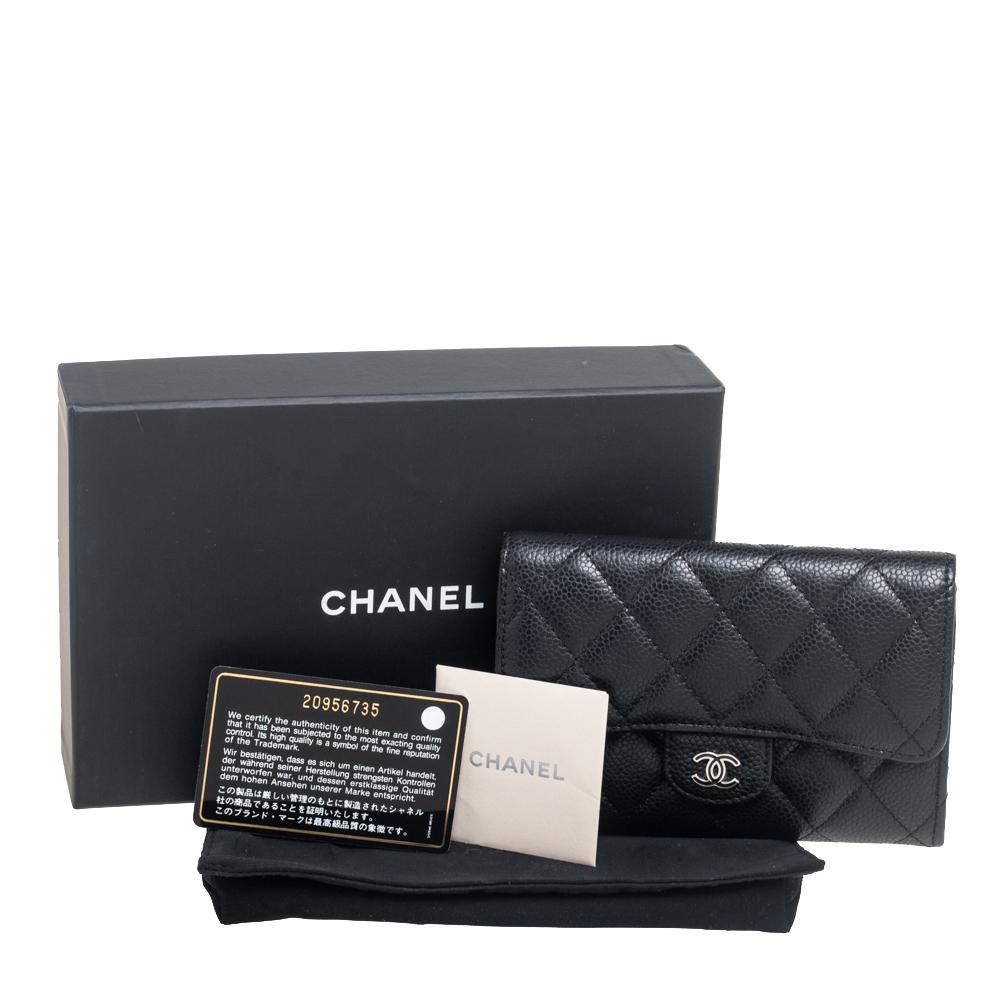 Chanel Black Caviar Leather Medium Flap Wallet 1