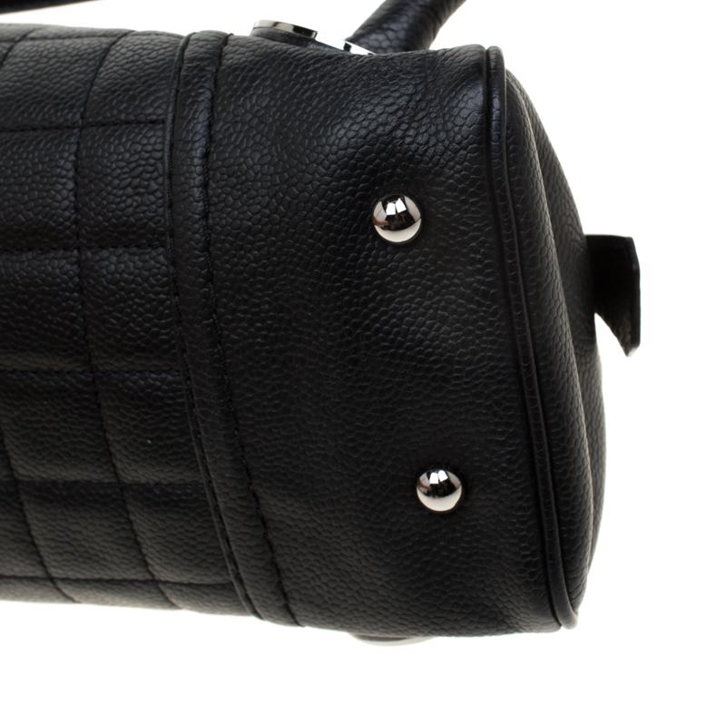 Chanel Black Caviar Leather Mini Bowler Bag 6