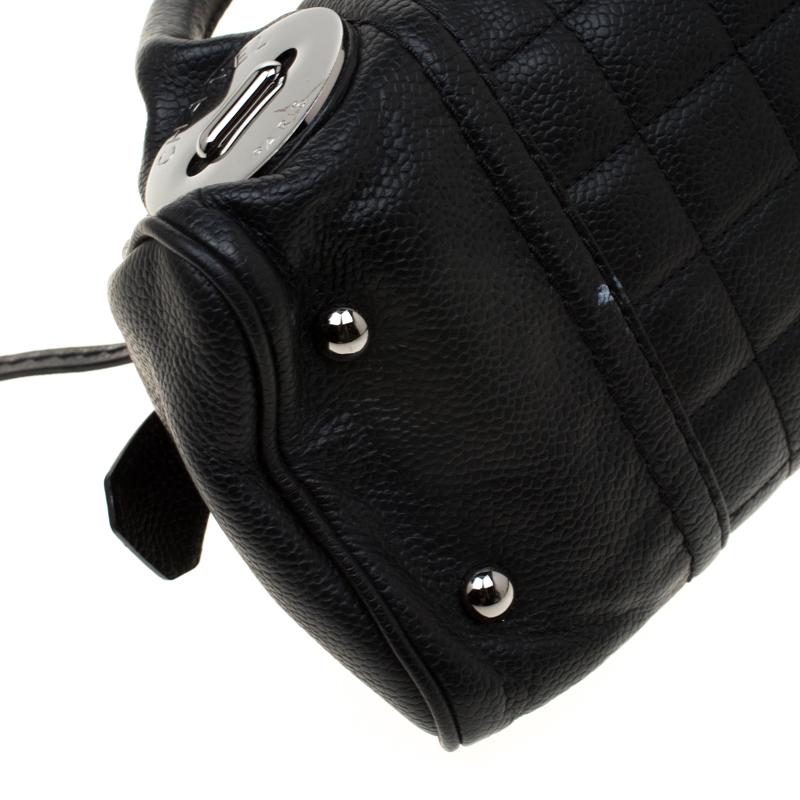 Chanel Black Caviar Leather Mini Bowler Bag 7