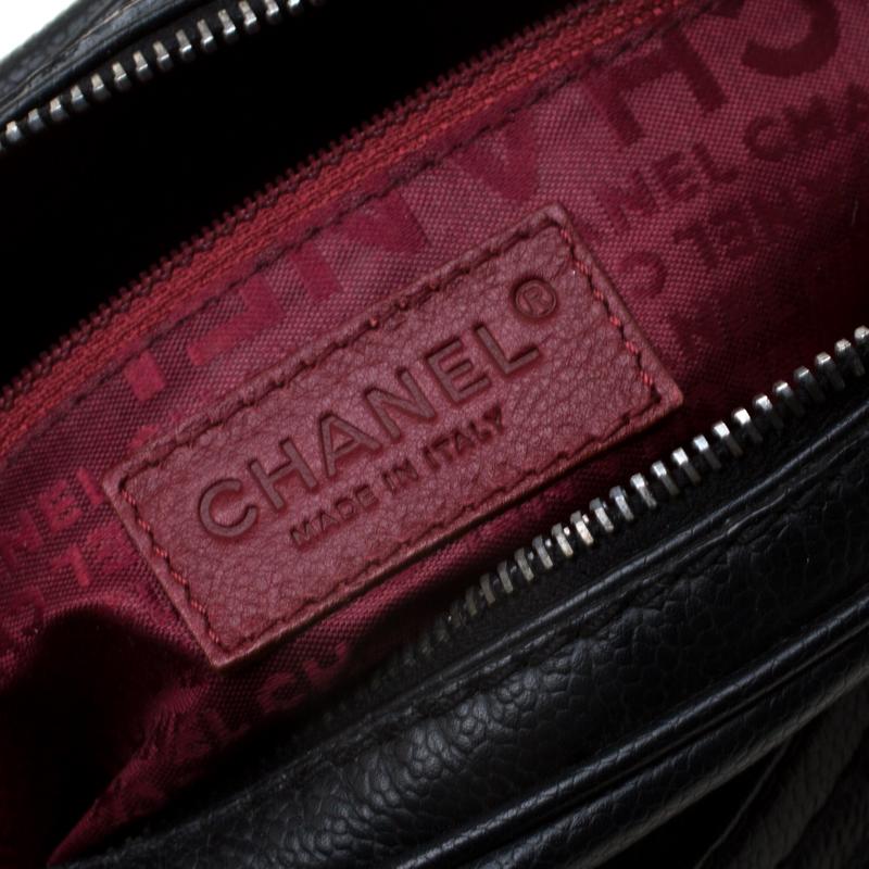 Chanel Black Caviar Leather Mini Bowler Bag 3