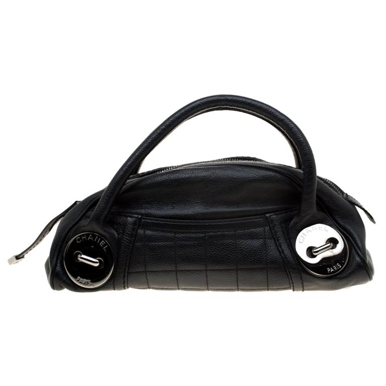 Chanel Black Caviar Leather Mini Bowler Bag
