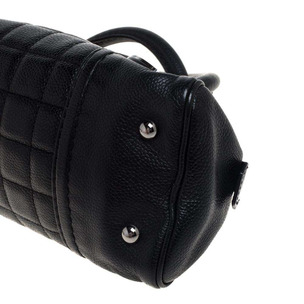 Chanel Black Caviar Leather Mini Bowling Bag 4