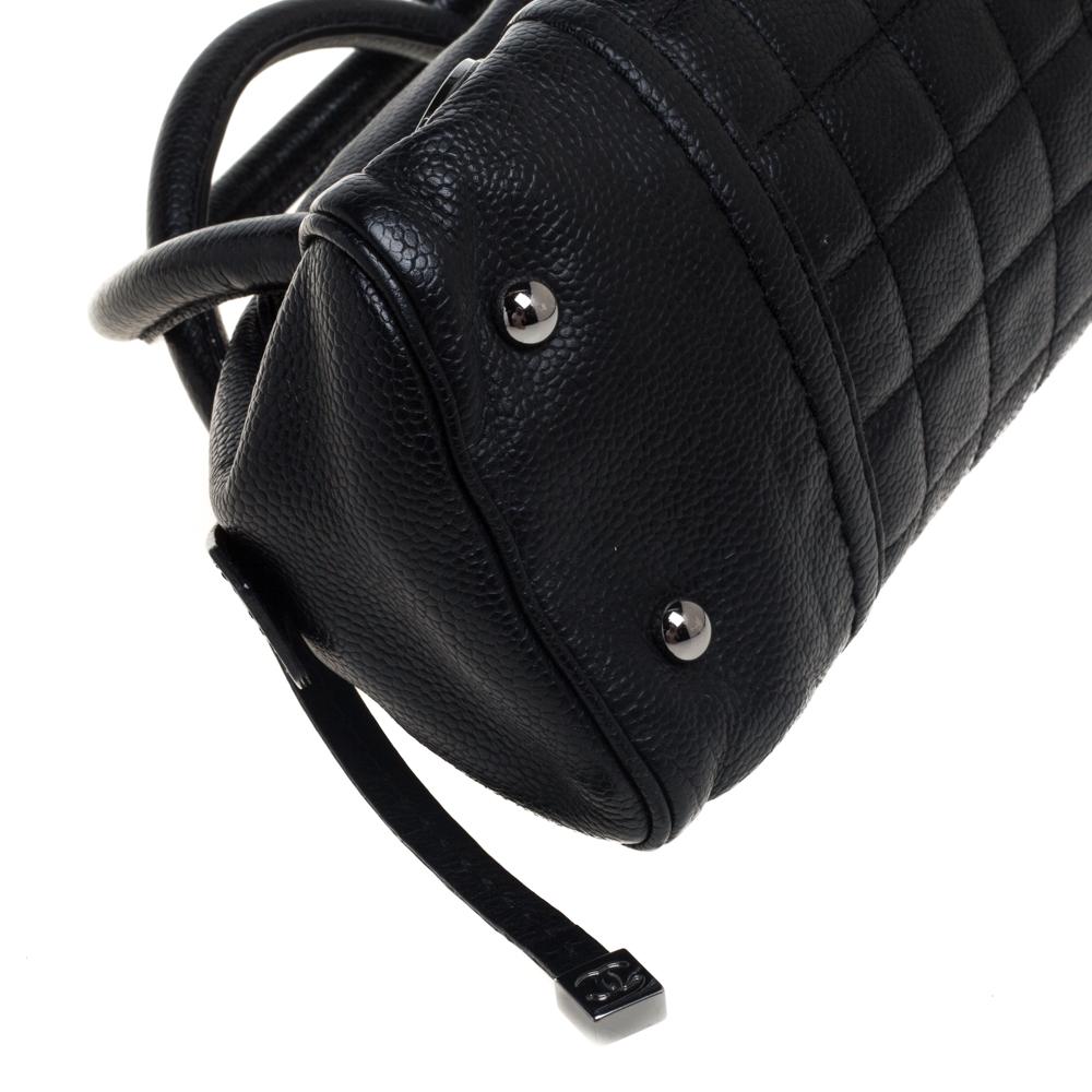 Chanel Black Caviar Leather Mini Bowling Bag 5