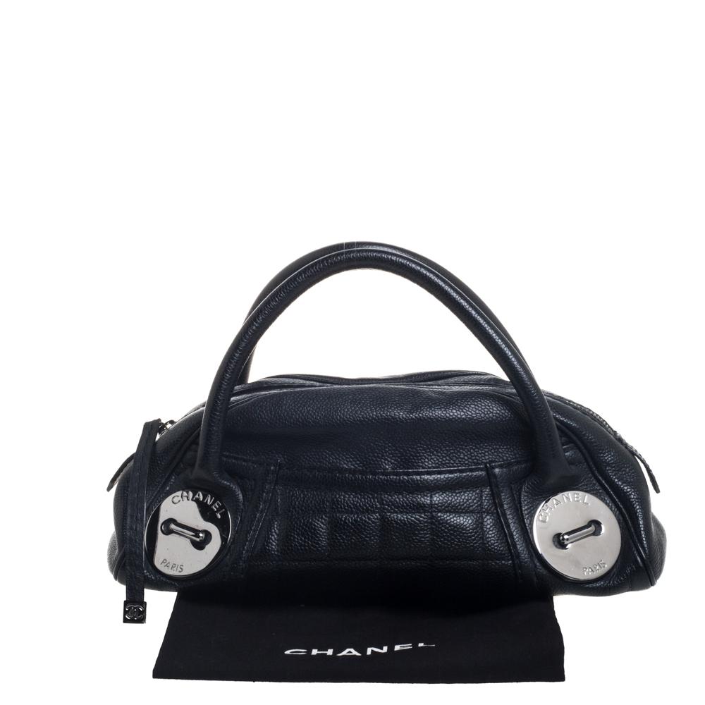 Chanel Black Caviar Leather Mini Bowling Bag 1