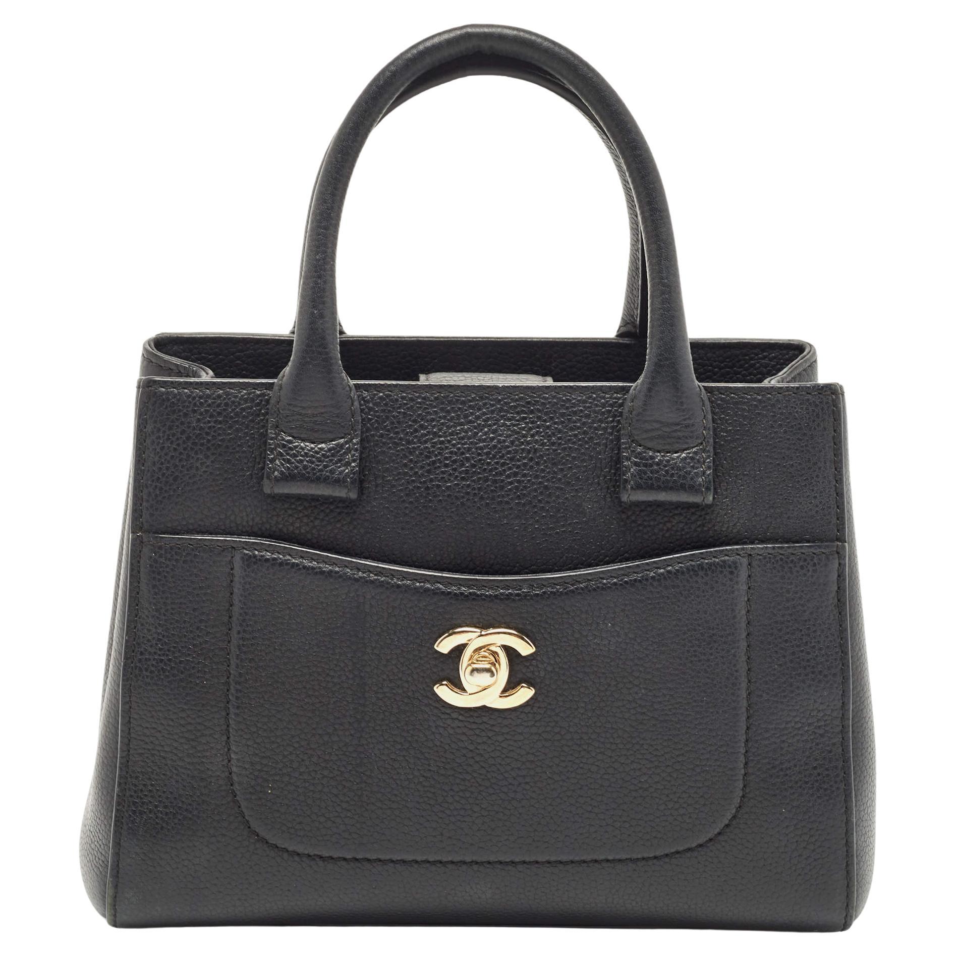 Chanel Black Caviar Leather Mini Neo Executive Tote at 1stDibs