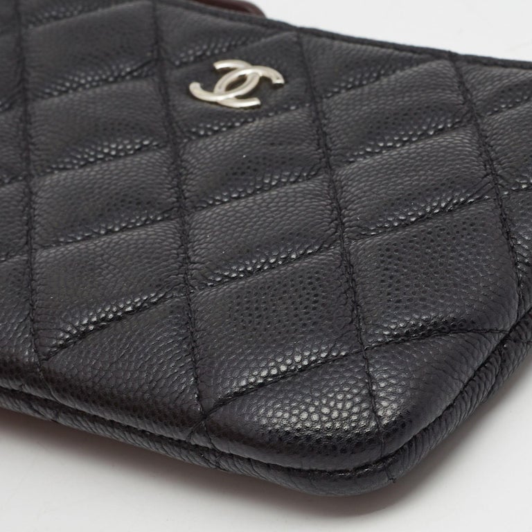 Chanel White Caviar Leather Mini O-Case Zip Pouch Chanel | The Luxury Closet