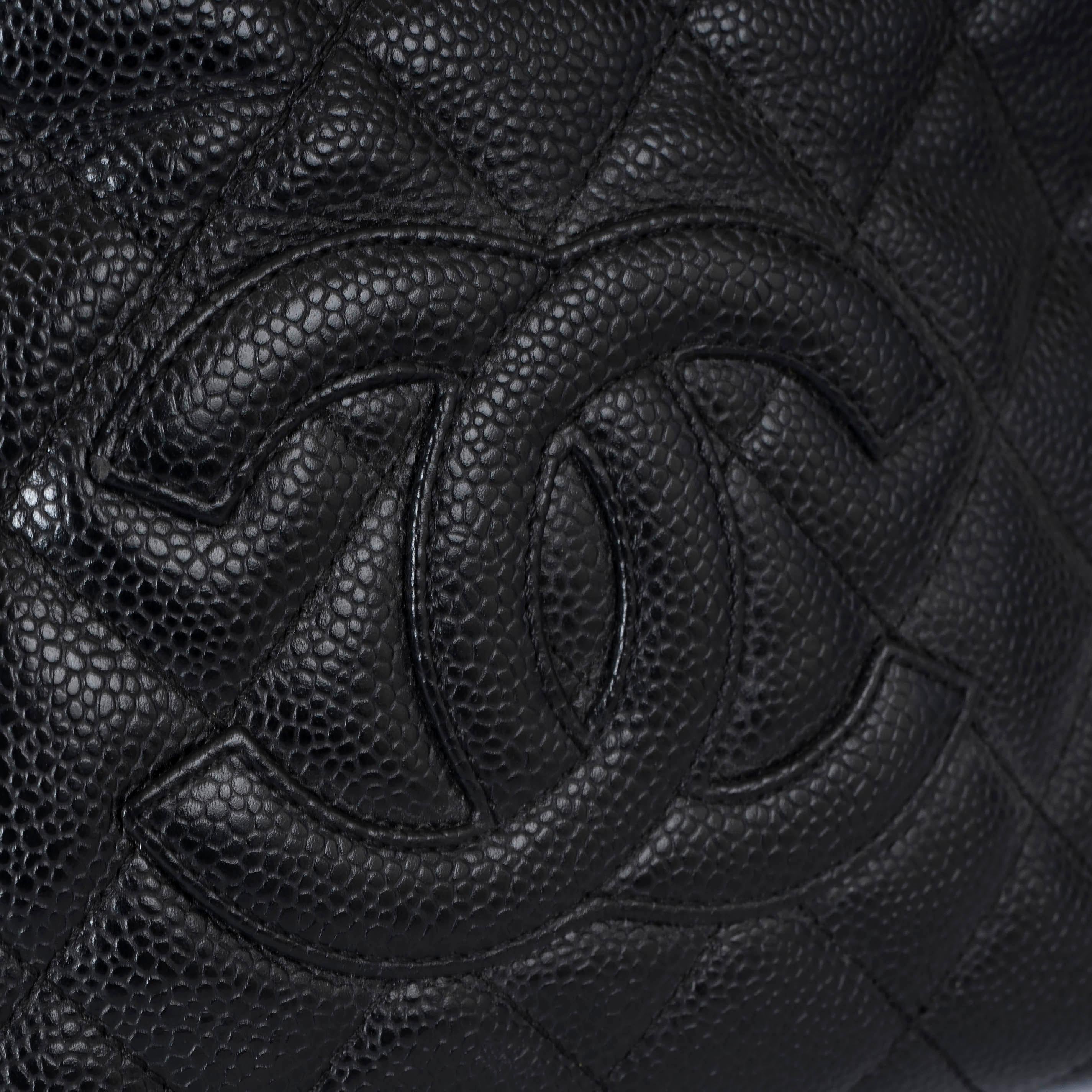 CHANEL black Caviar leather PETITE TIMELESS TOTE PTT Bag 1