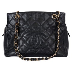 CHANEL noir cuir Caviar PETITE TIMELESS TOTE PTT Sac