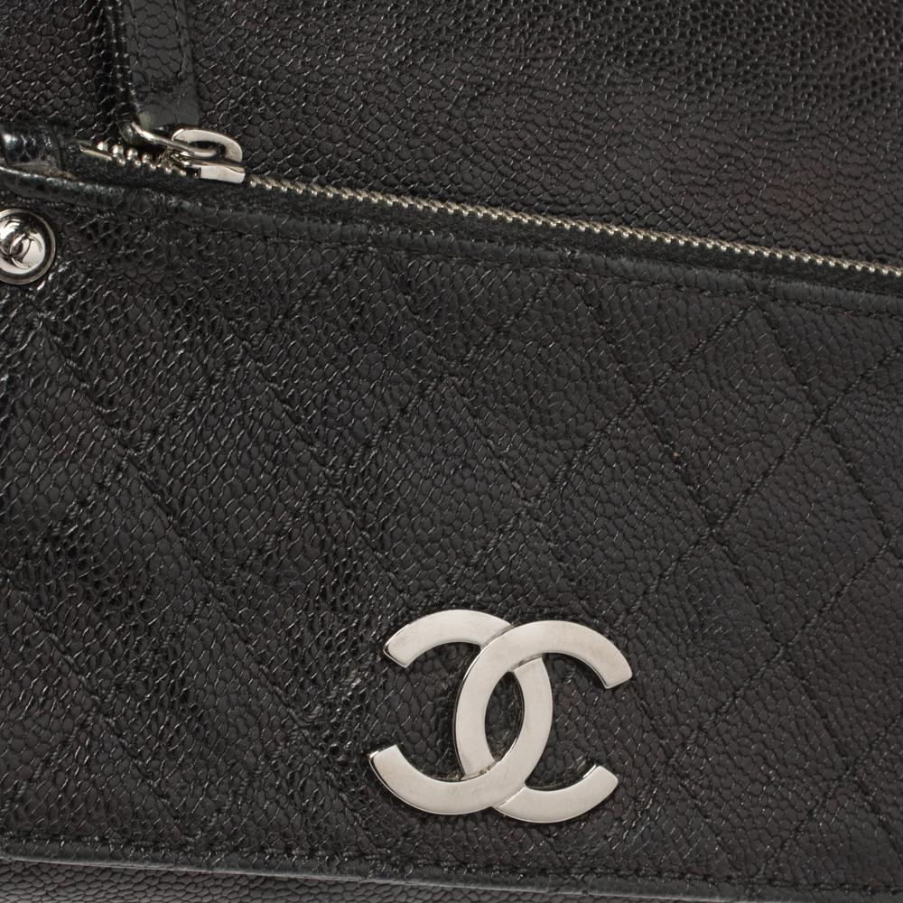 Chanel Black Caviar Leather Pocket in the City Flap Bag 5