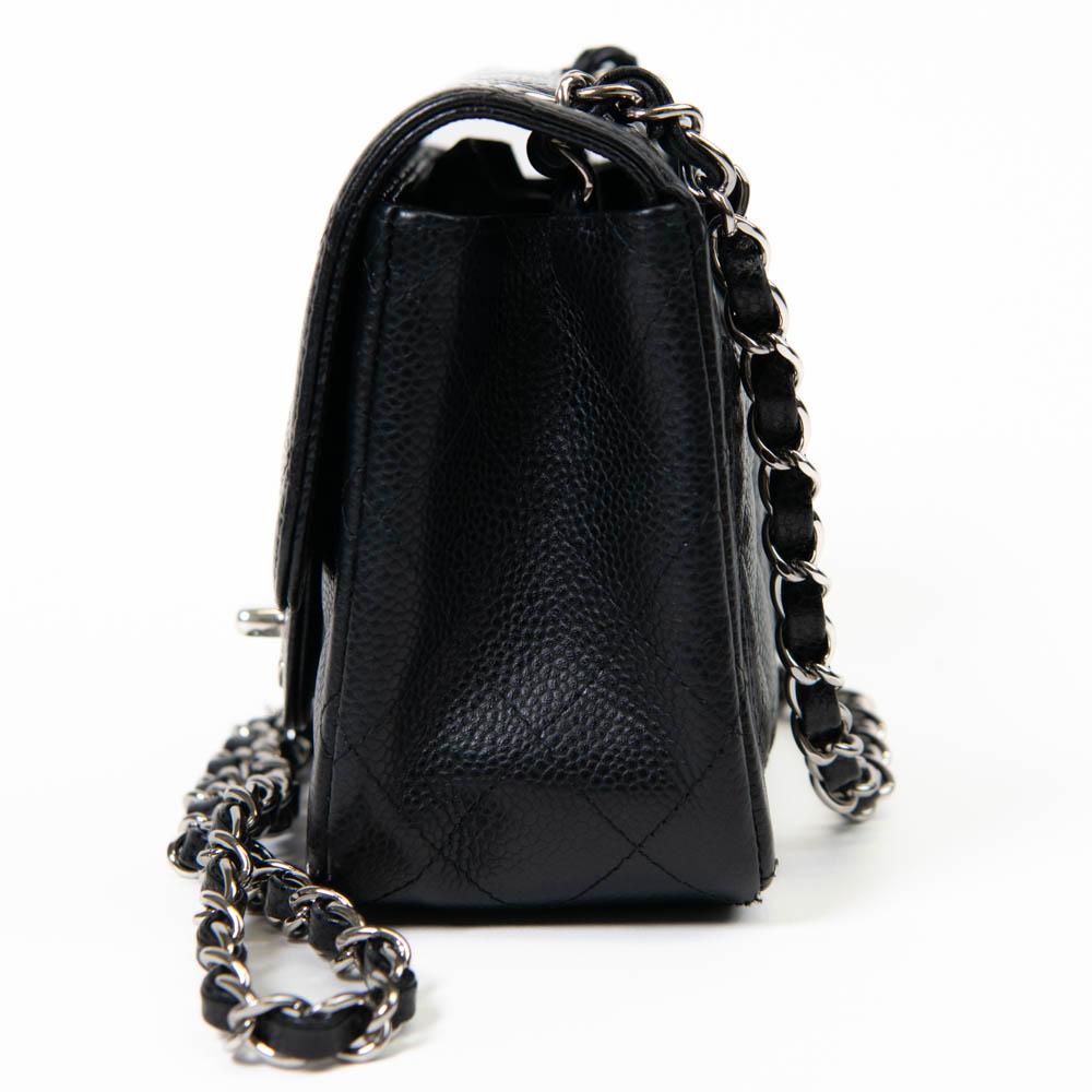 Chanel Black Caviar Leather Quilted Mini Square Flap 1