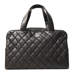 Chanel Black Caviar Leather Quilted Satchel