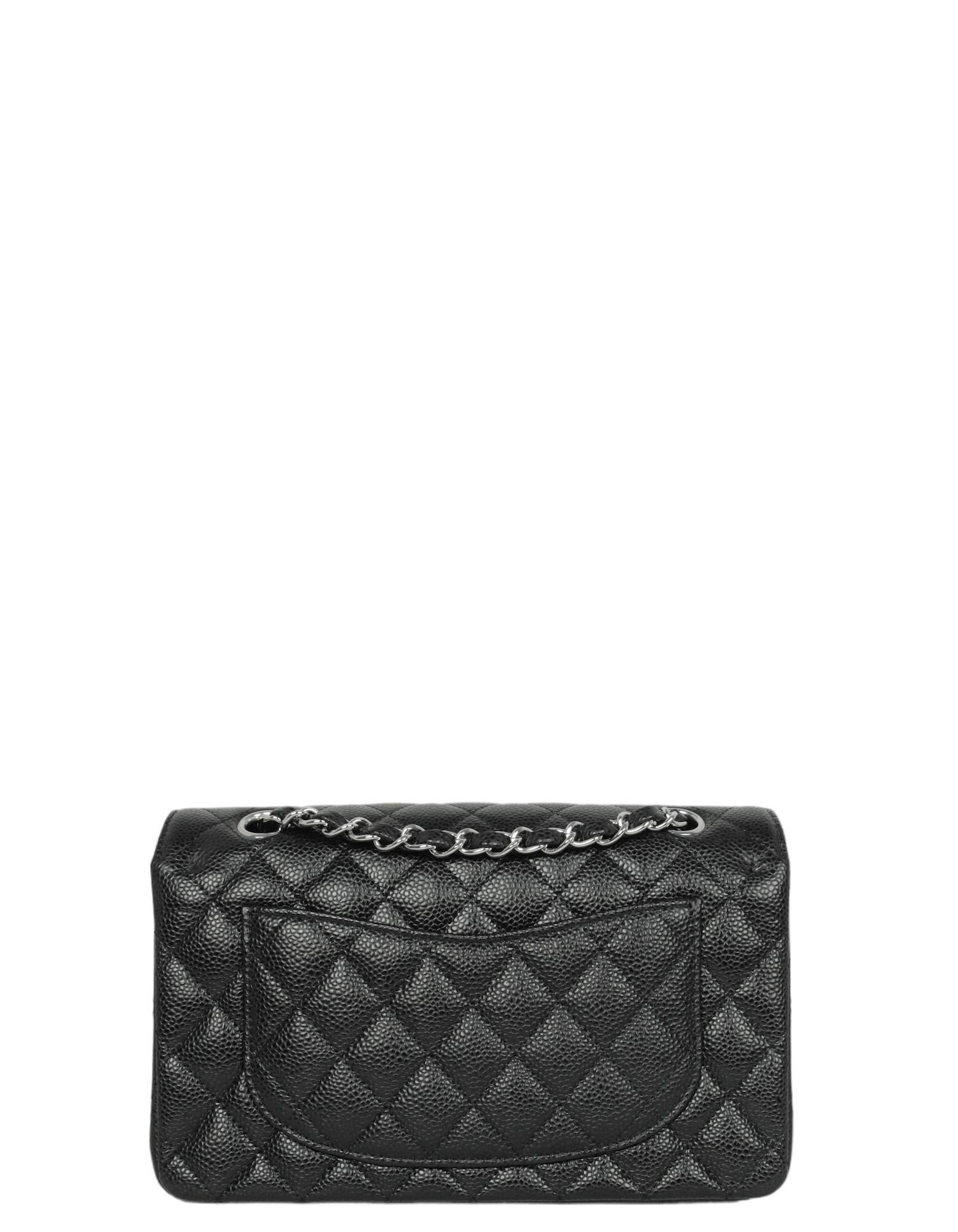 De las mujeres Chanel Negro Caviar Piel Acolchado Pequeño 9