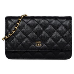 Chanel Quilted Wallet On Chain WOC Black Caviar Silver Hardware – Coco  Approved Studio