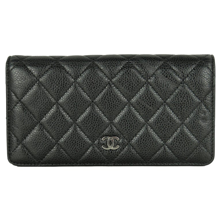 Chanel Quilted Wallet on Chain WOC Black Lambskin Silver Hardware