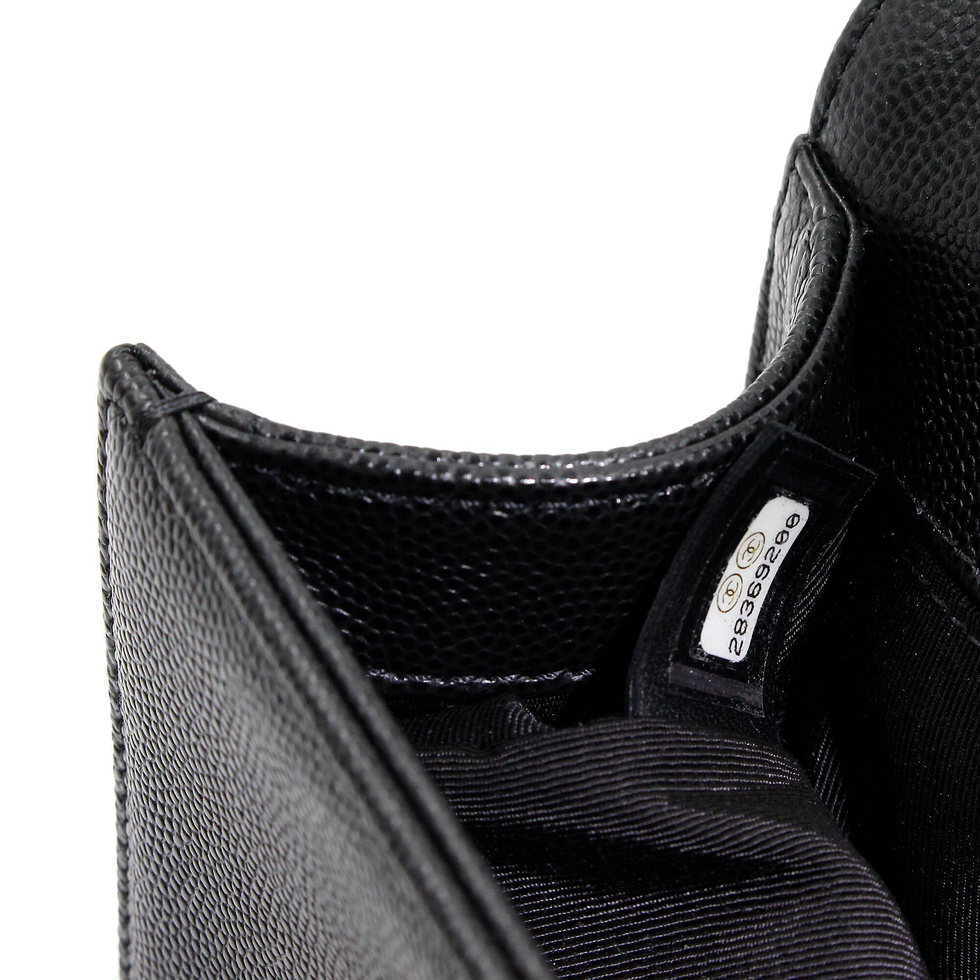 Chanel Black Caviar Leather & Ruthenium Finish Metal Small Boy Bag A67085 4