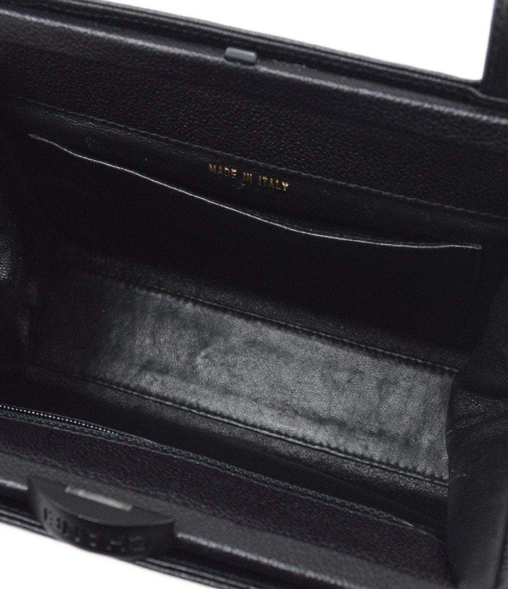 CHANEL Black Caviar Leather Small Kelly Style Evening Party Top Handle Bag 2
