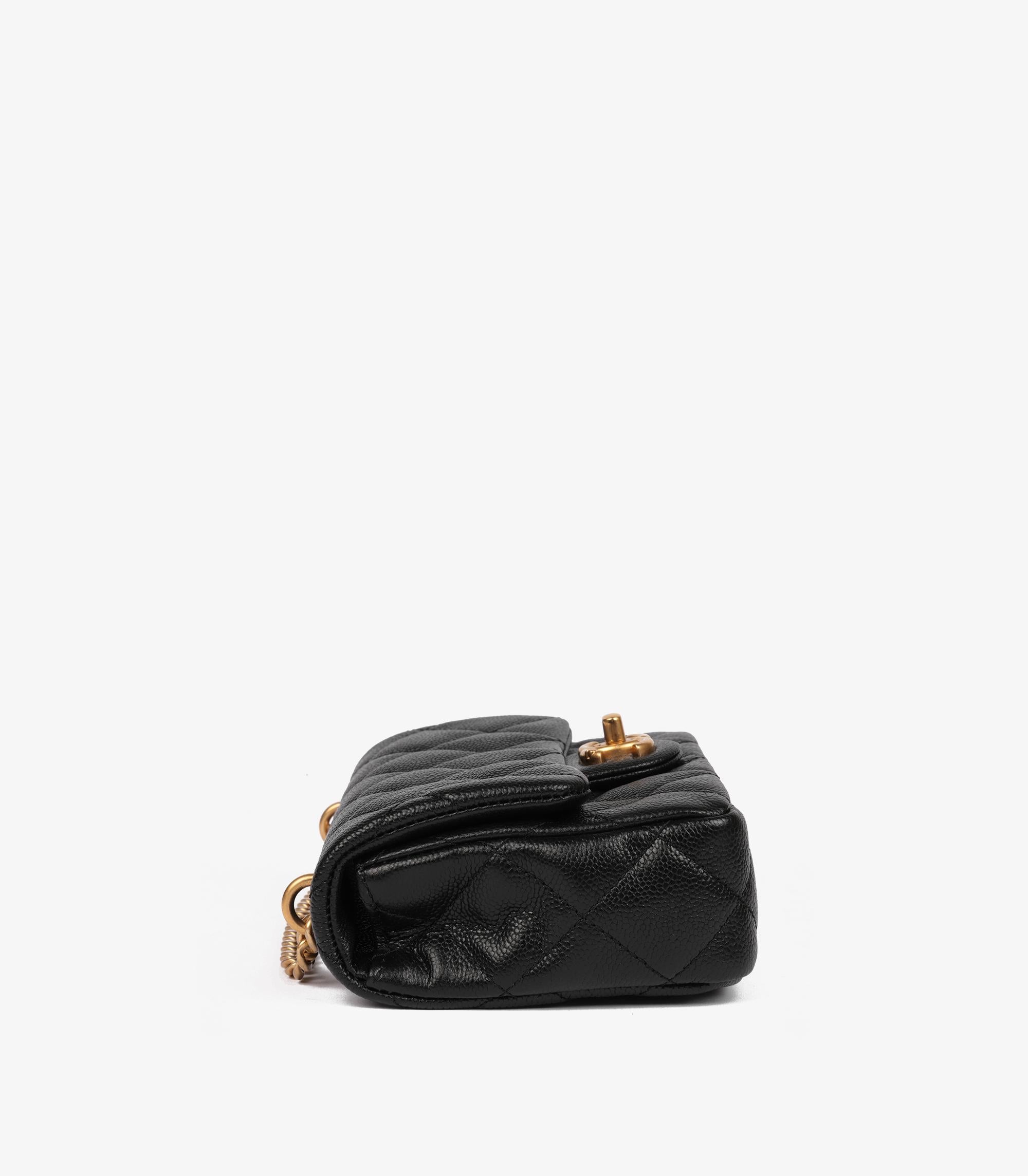 Chanel, borsa in pelle nera Caviale Sweetheart rettangolare con mini flap In condizioni ottime in vendita a Bishop's Stortford, Hertfordshire