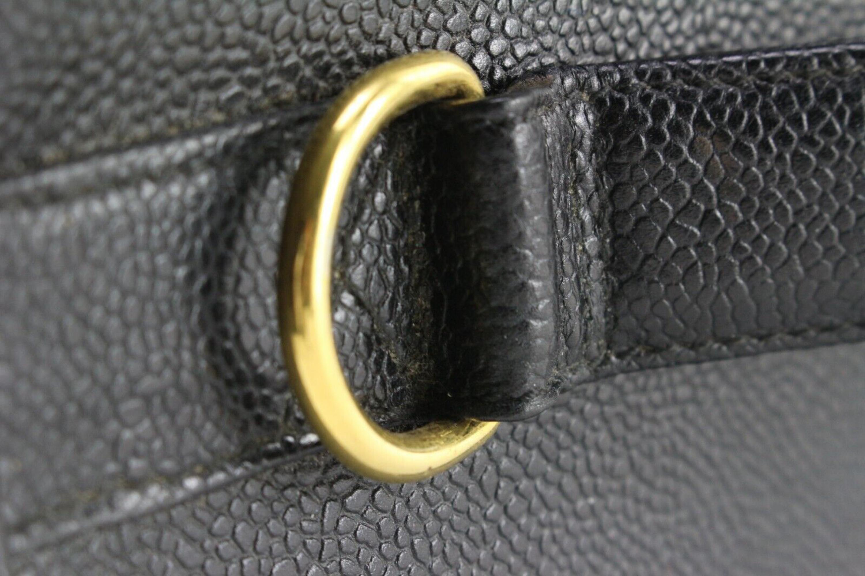Chanel Black Caviar Leather Timeless CC Logo Vanity Case Trunk Jumbo 3CC0413 For Sale 6