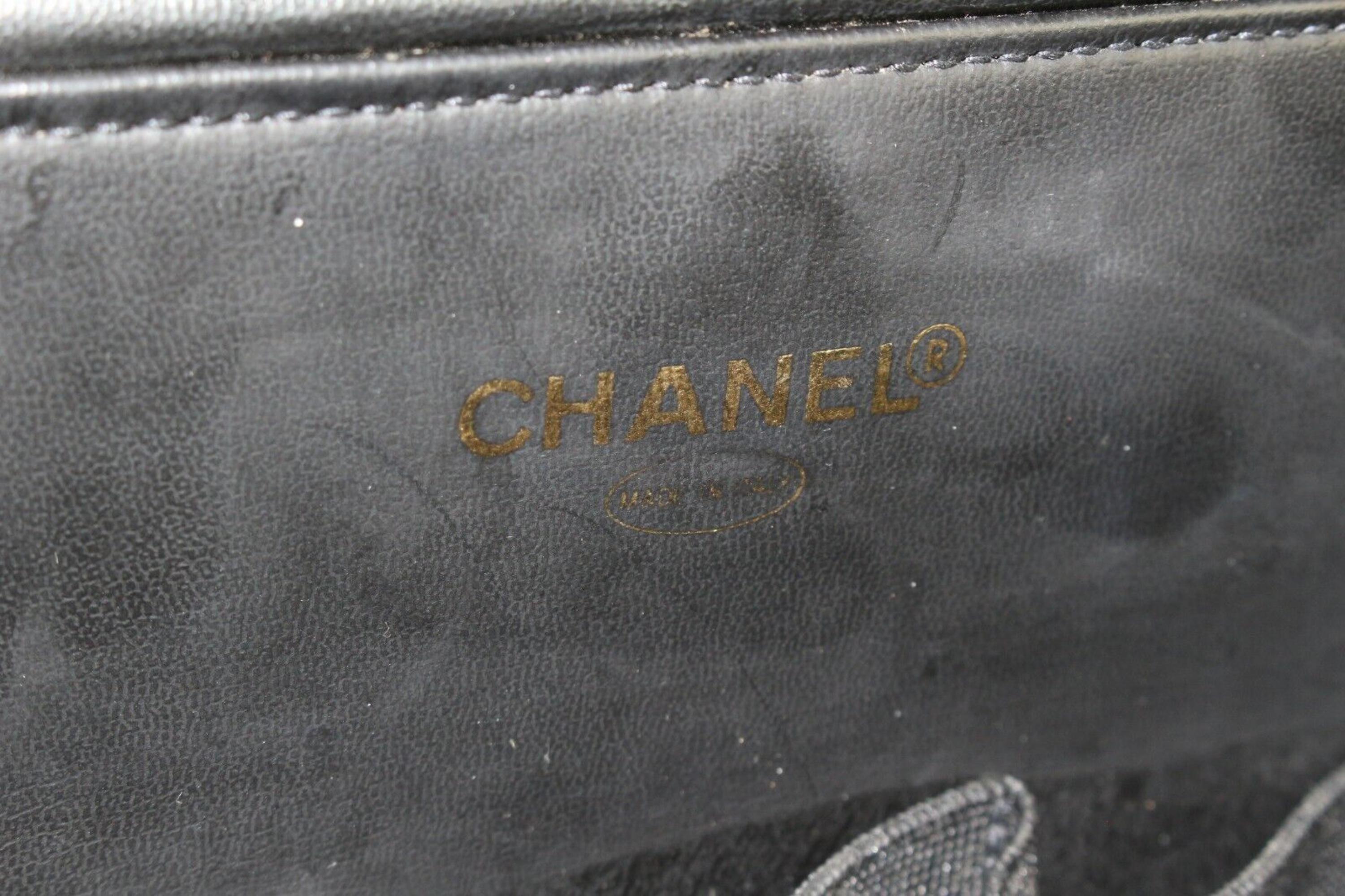 Chanel Black Caviar Leather Timeless CC Logo Vanity Case Trunk Jumbo 3CC0413 For Sale 7