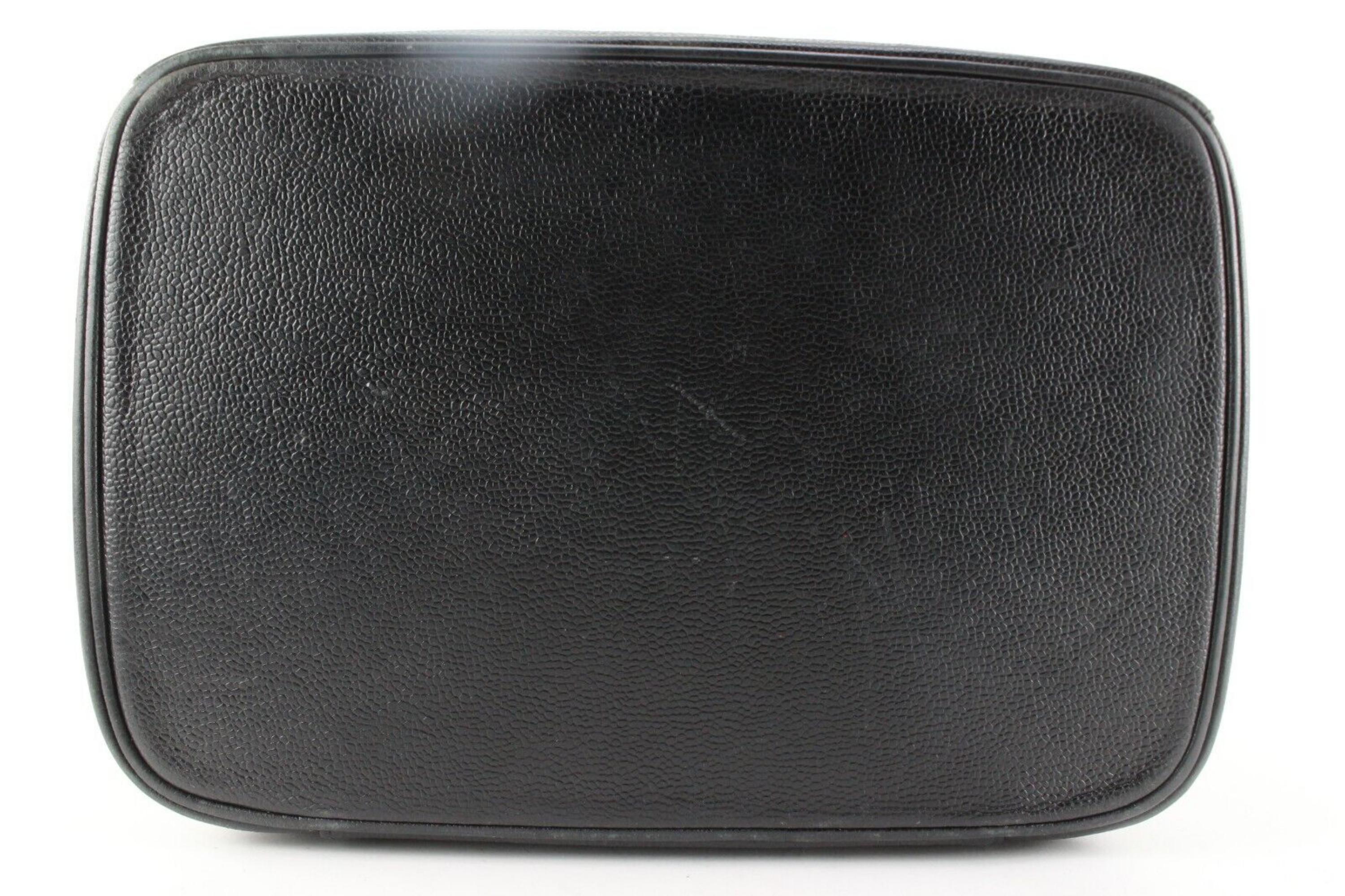 Chanel Black Caviar Leather Timeless CC Logo Vanity Case Trunk Jumbo 3CC0413 For Sale 1