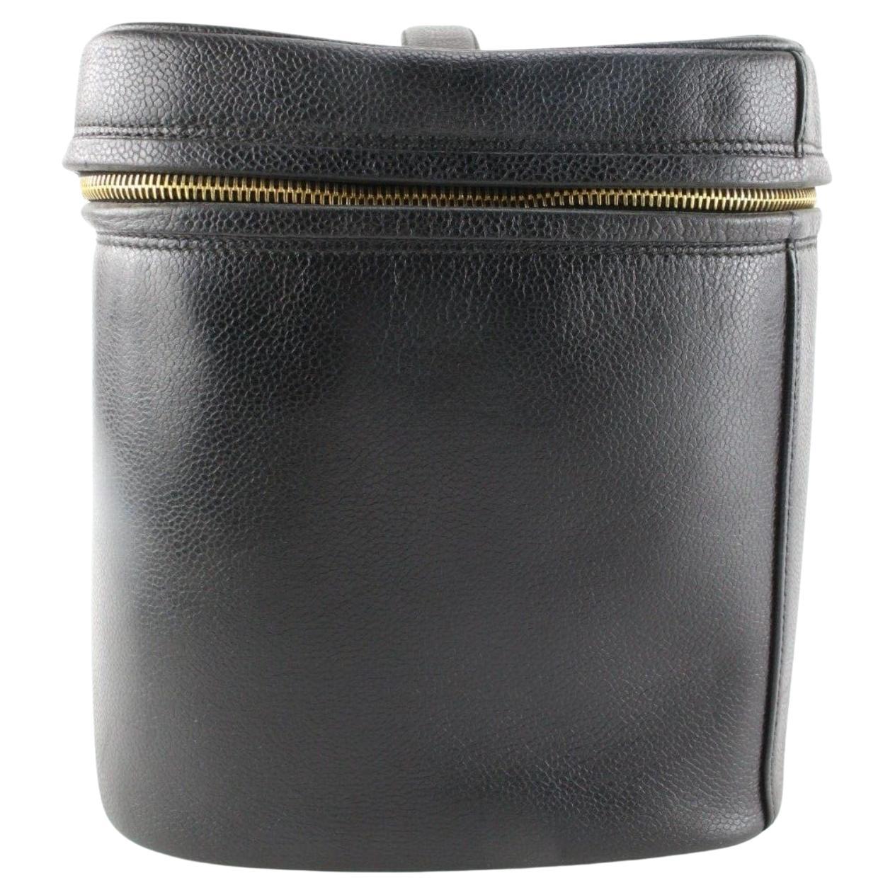 Chanel Black Caviar Leather Timeless CC Logo Vanity Case Trunk Jumbo  3CC0413 For Sale at 1stDibs