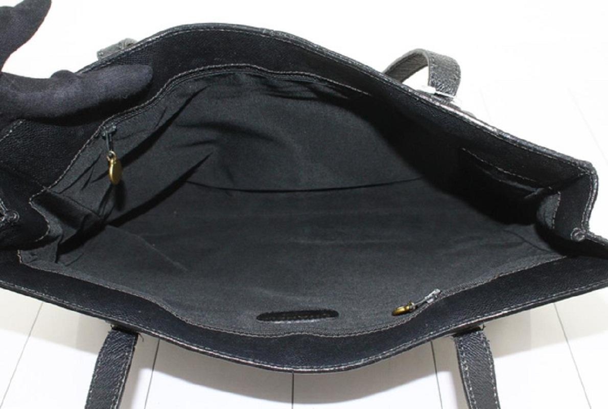 Chanel Black Caviar Leather Tortoise Shell Charm XL Tote Bag 3