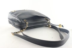 Chanel Black Caviar Leather Triple C 24K Gold Plated Chain Tote 5CK103K