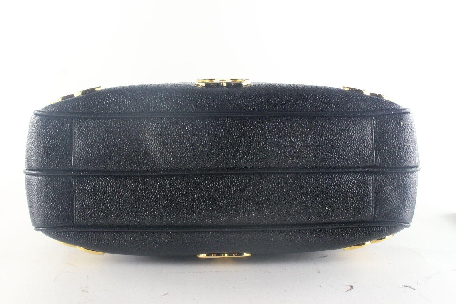 Chanel Black Caviar Leather Triple C 24K Gold Plated Chain Tote 5CK103K 5