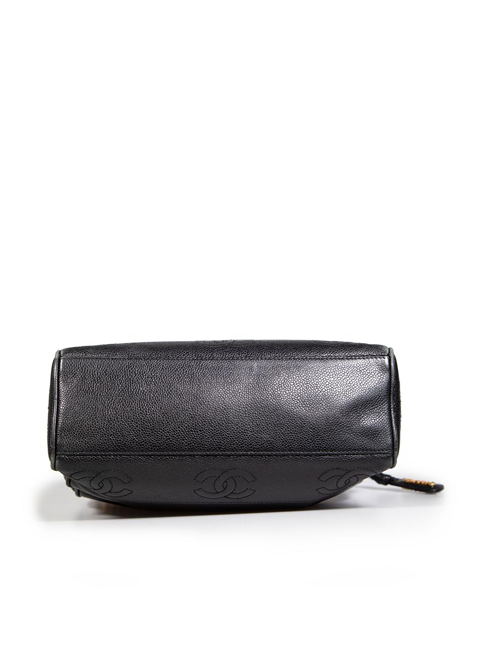 Women's Chanel Black Caviar Leather Triple CC Shoulder Bag