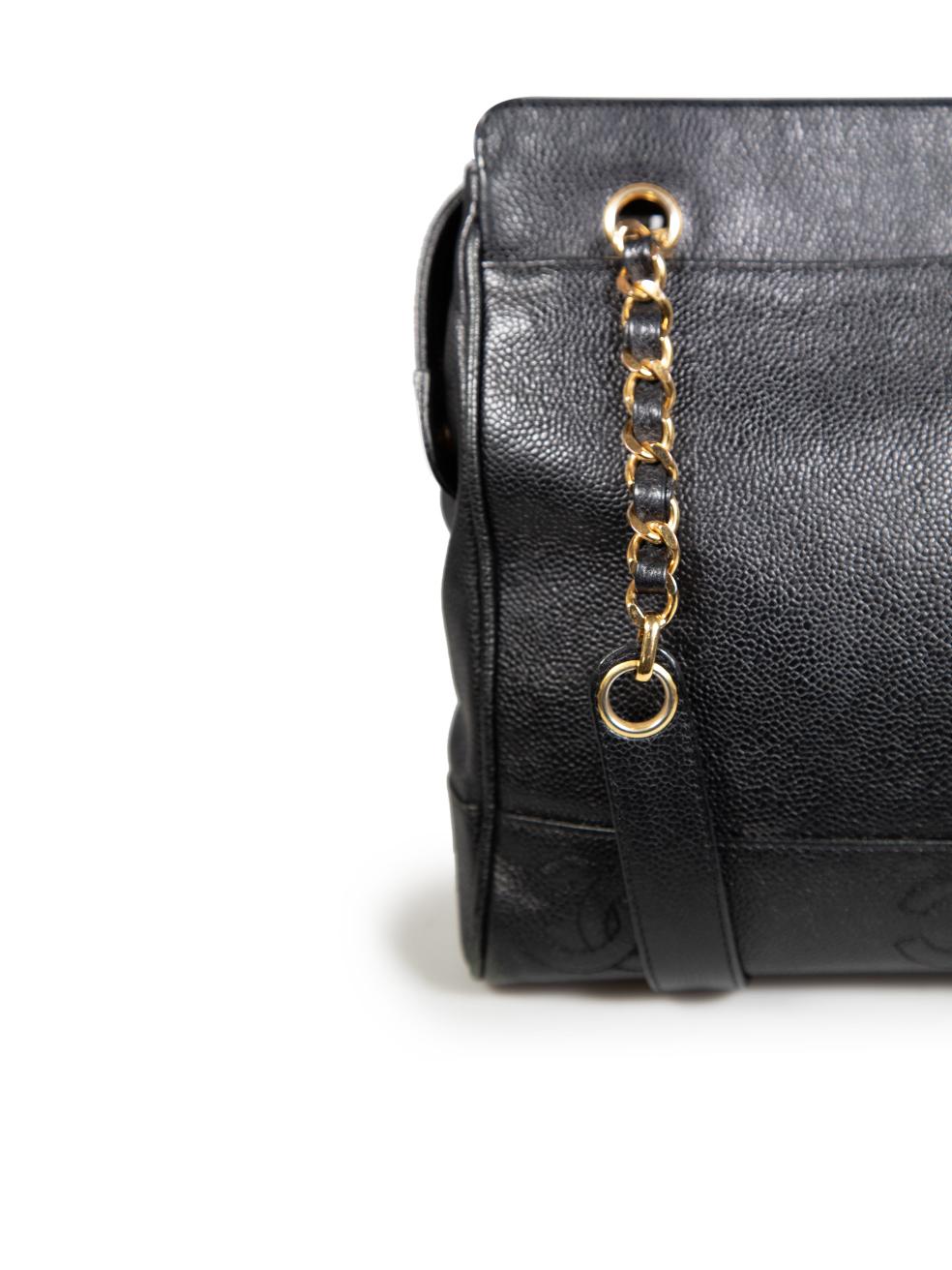 Chanel Black Caviar Leather Triple CC Shoulder Bag 2