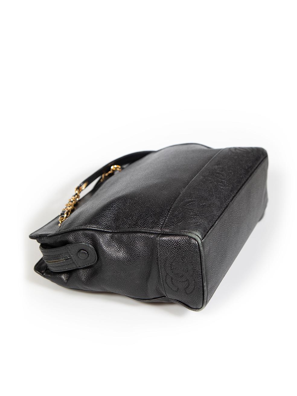 Chanel Black Caviar Leather Triple CC Shoulder Bag 4