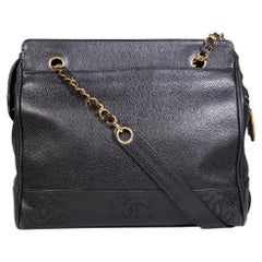 Chanel Black Caviar Leather Triple CC Shoulder Bag
