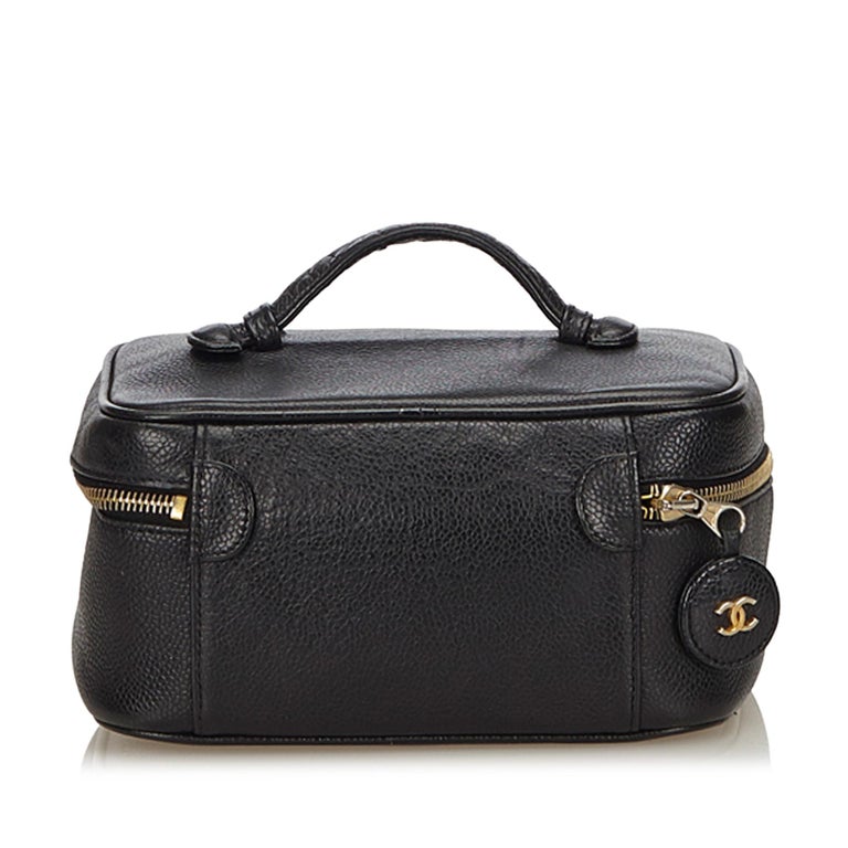 Chanel Black Caviar Leather Vanity Bag at 1stDibs