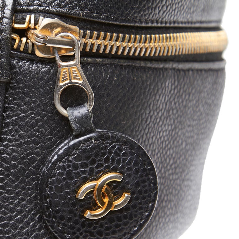 Chanel Black Caviar Leather Vanity Bag at 1stDibs