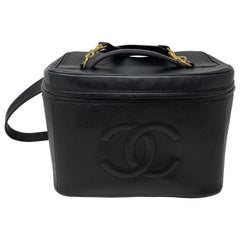 Chanel Black Caviar Leather Vanity Bag