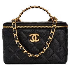 Chanel Black Caviar Leather Vanity Bag (2021)