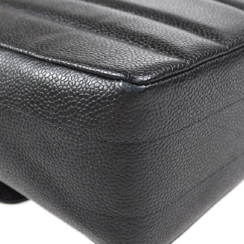 CHANEL Black Caviar Leather Vertical Gold Evening Classic Shoulder Flap Bag For Sale 1