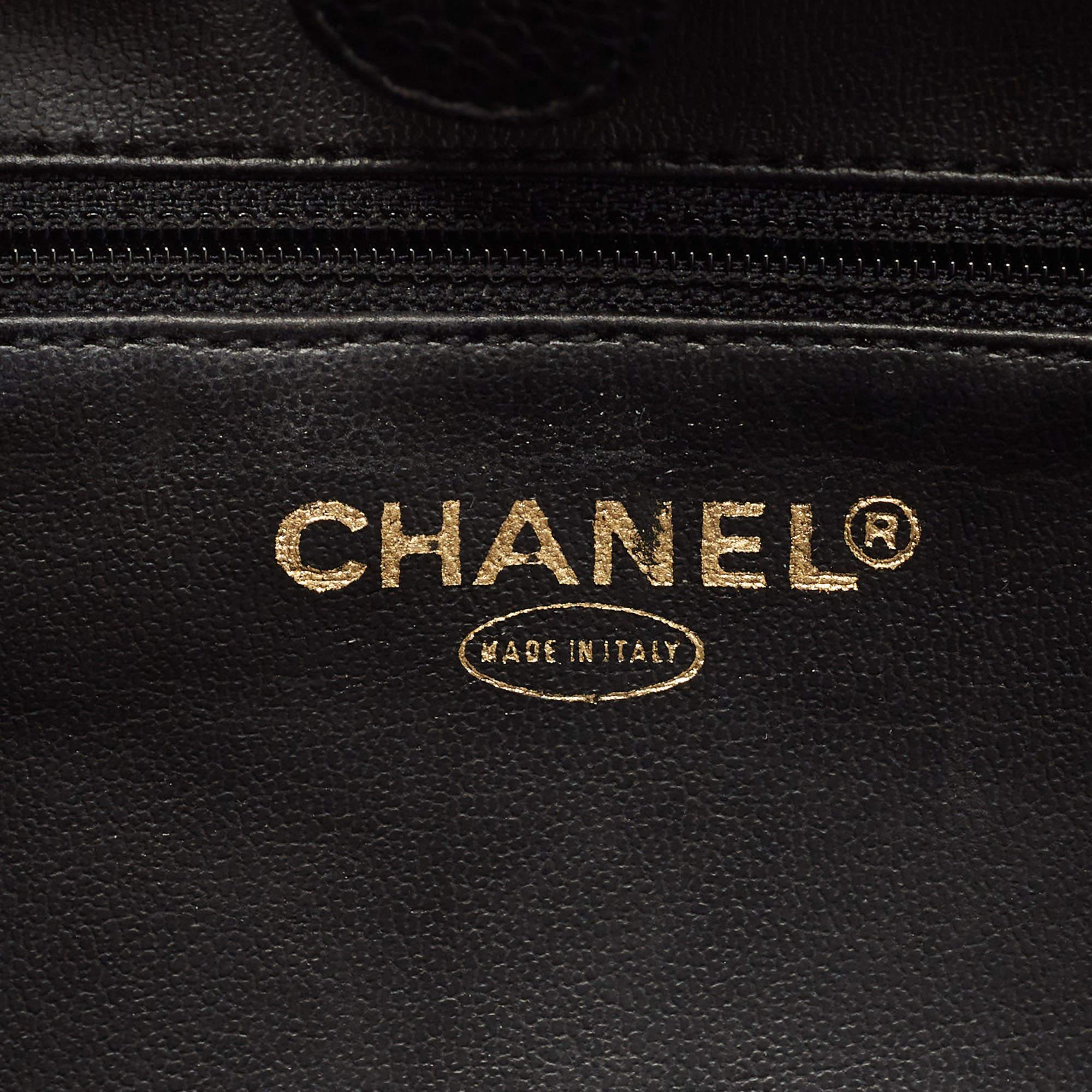 Chanel Black Caviar Leather Vintage CC Timeless Vanity Top Handle Bag 9