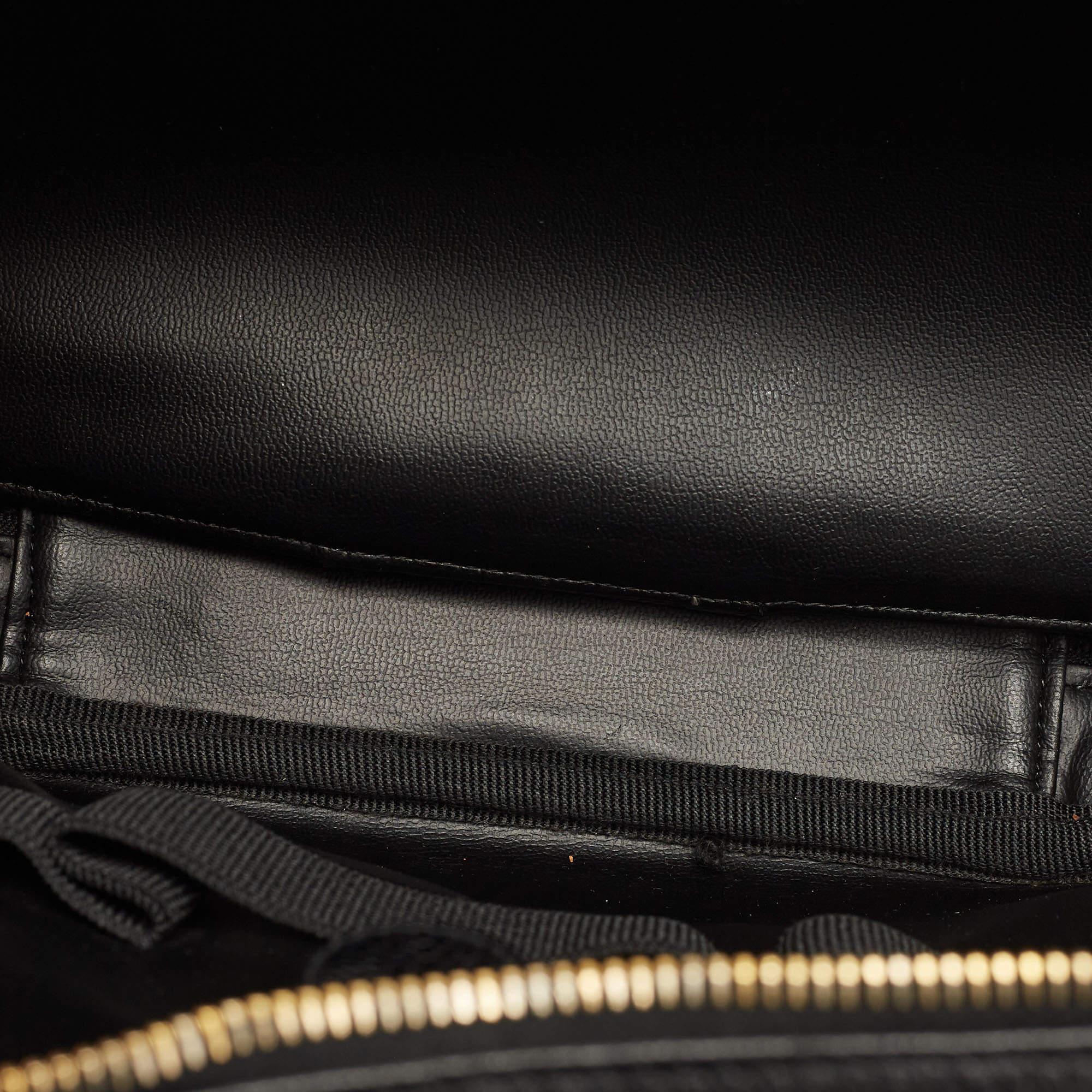 Chanel Black Caviar Leather Vintage CC Timeless Vanity Top Handle Bag 10