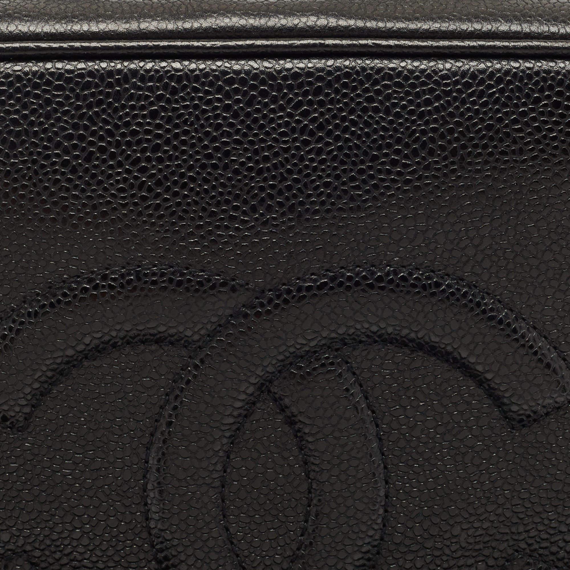 Chanel Black Caviar Leather Vintage CC Timeless Vanity Top Handle Bag 2