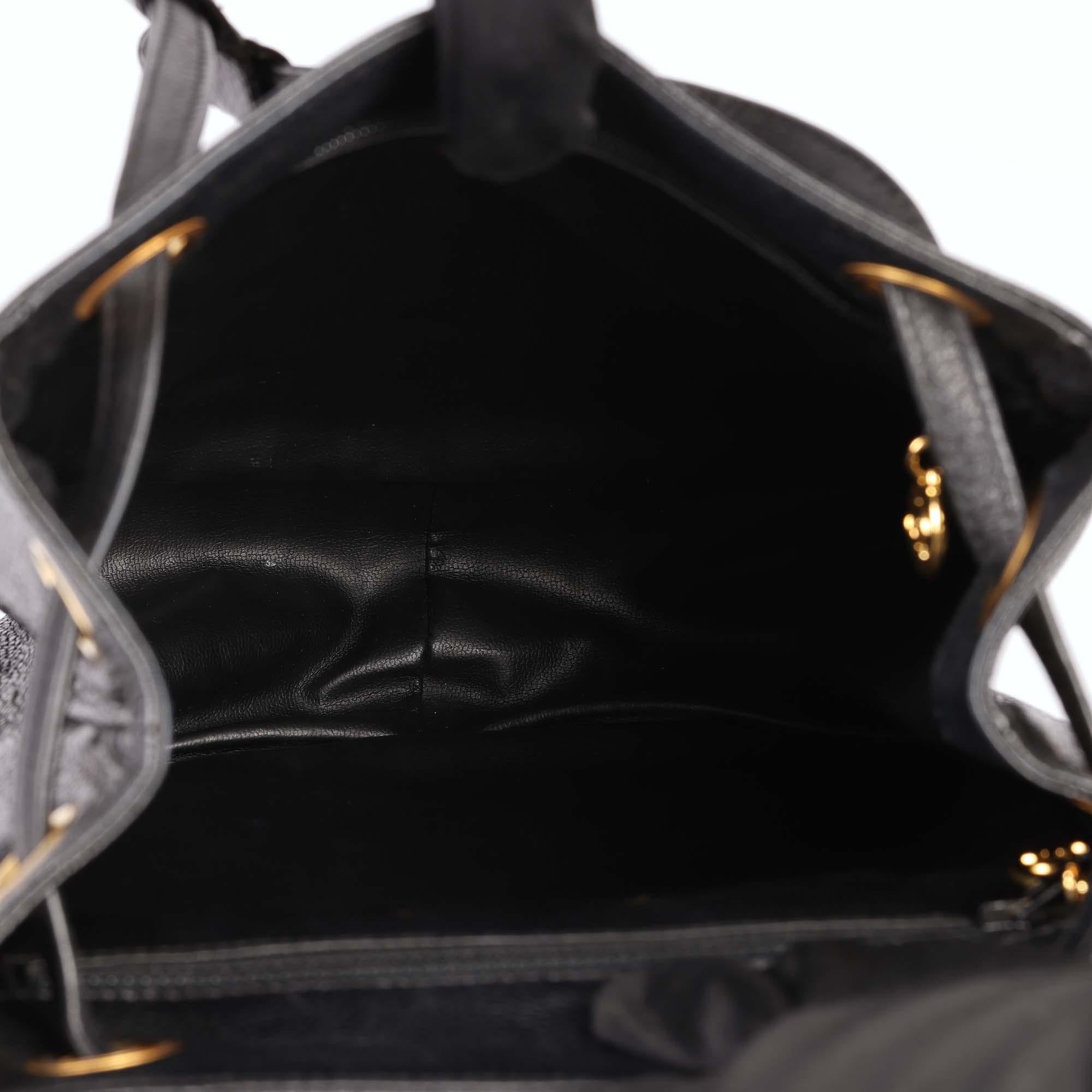 CHANEL Black Caviar Leather Vintage Classic Backpack 5