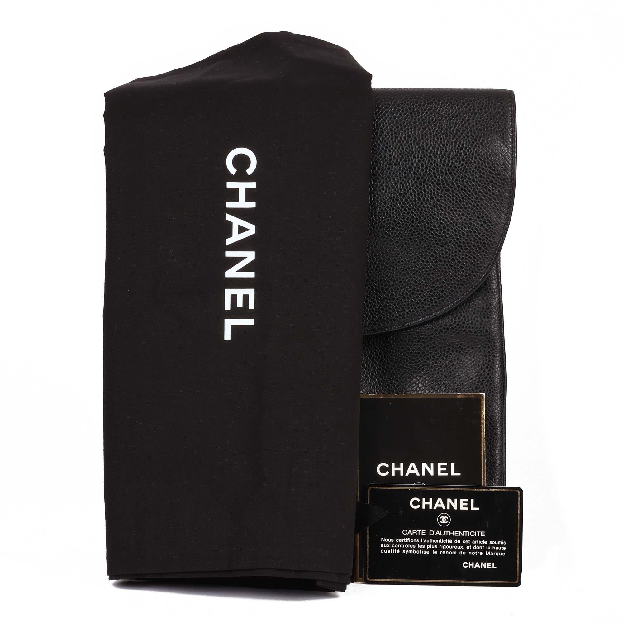 CHANEL Black Caviar Leather Vintage Classic Backpack 6
