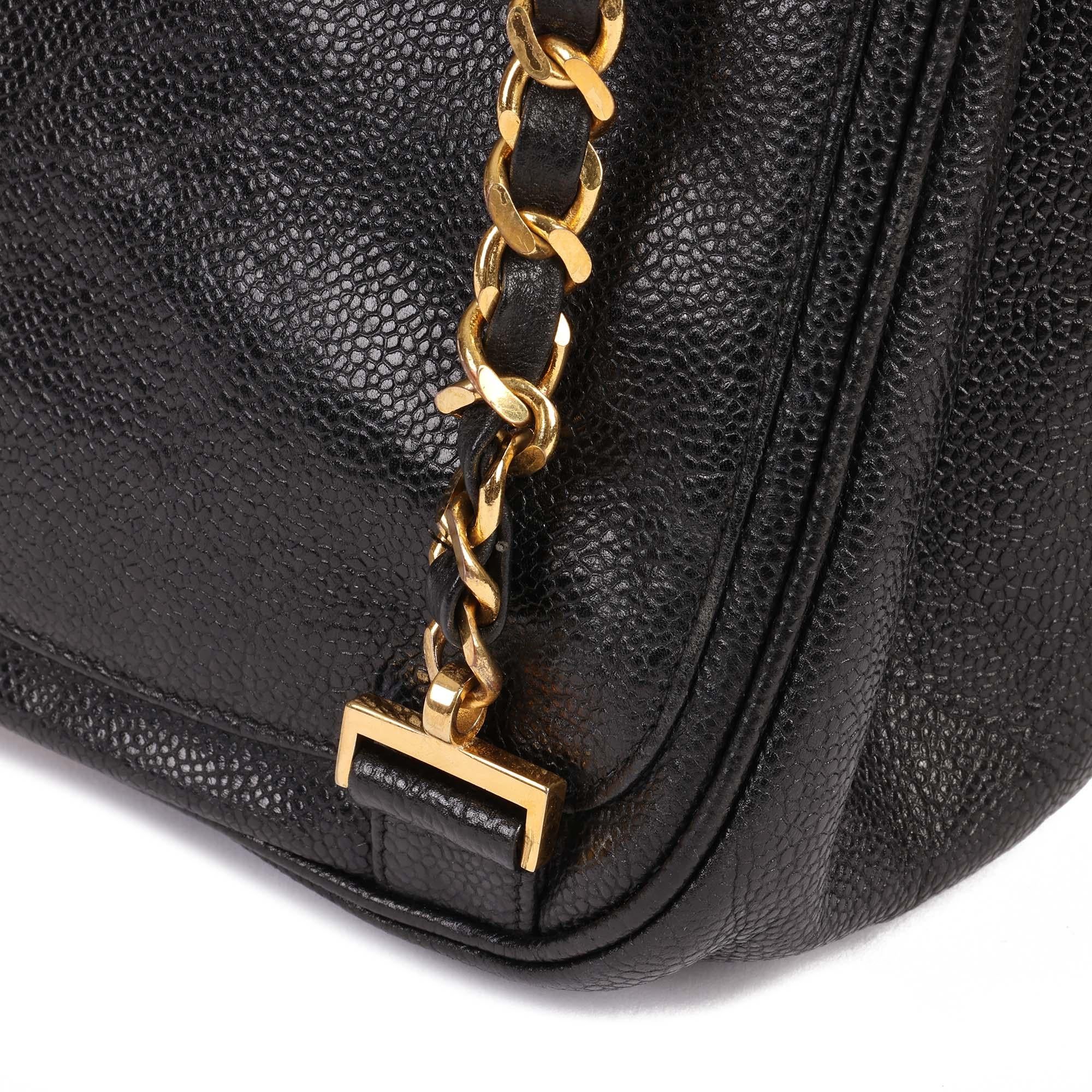 CHANEL Black Caviar Leather Vintage Classic Backpack 2