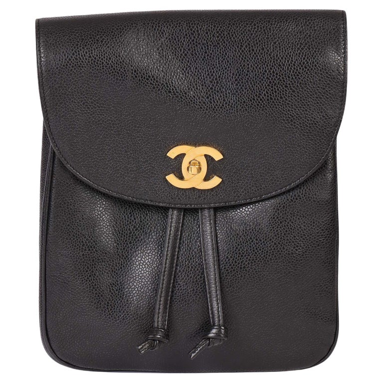 CHANEL Black Caviar Leather Vintage Classic Backpack at 1stDibs
